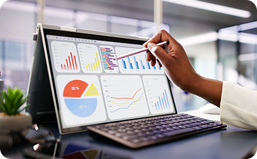 Man working in server room